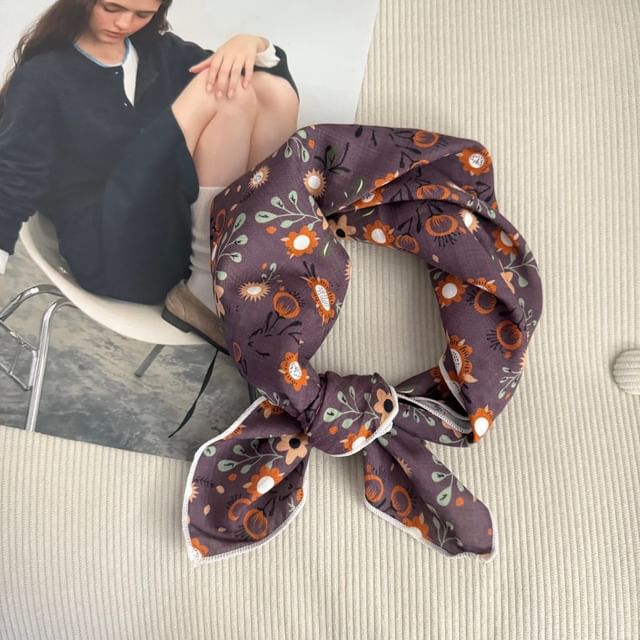 Floral Scarf Square Print