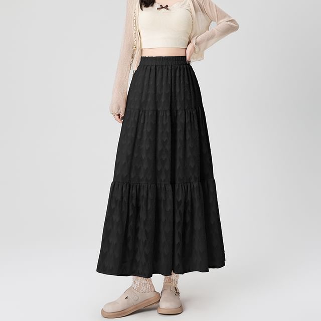 Midi Waist Skirt Patterned High A-Line