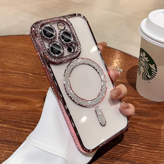 MagSafe) Magnetic Embellished Phone Case with (Compatible
