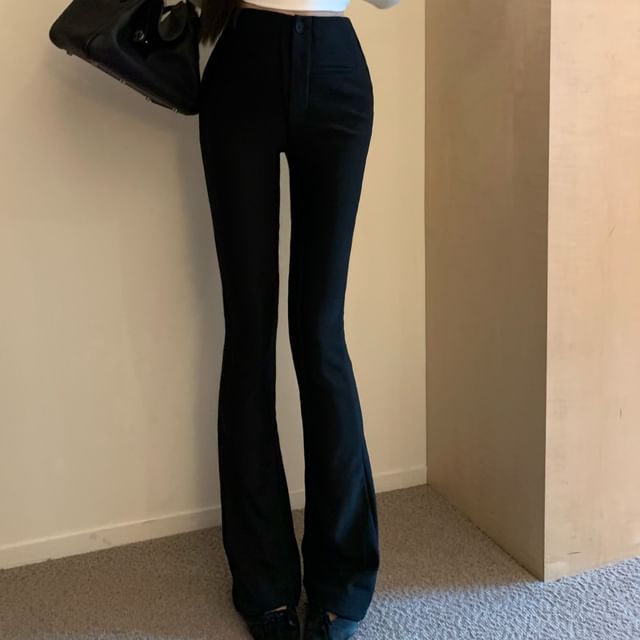 Rise Pants Plain High Flared