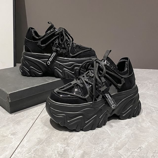 Sneakers Platform Lace-Up Lettering