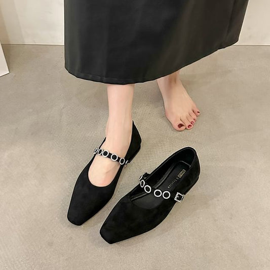 Pumps Mary Accent Heel Rhinestone Jane Chunky