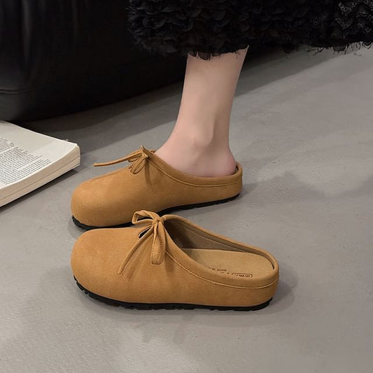 Plain Mules Accent Bow Platform