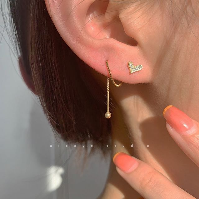 Heart Dangle Earring Alloy