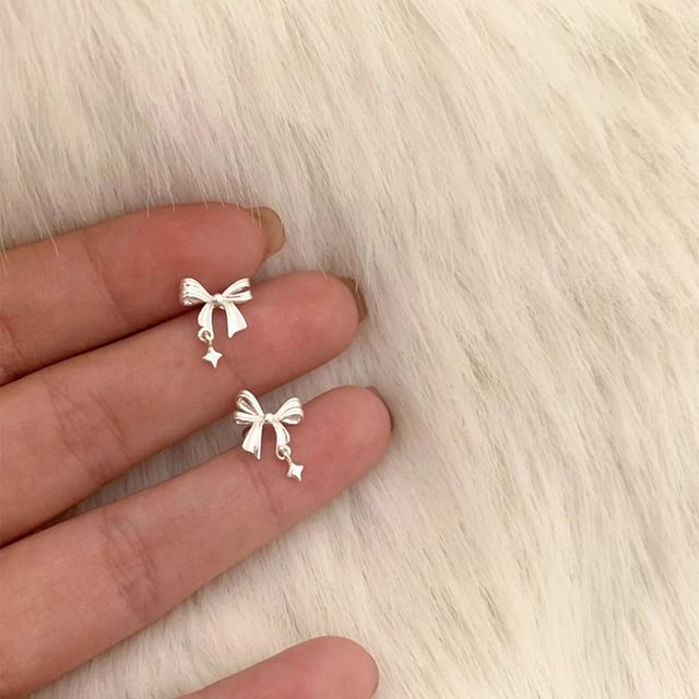 Bow Alloy Earring Drop