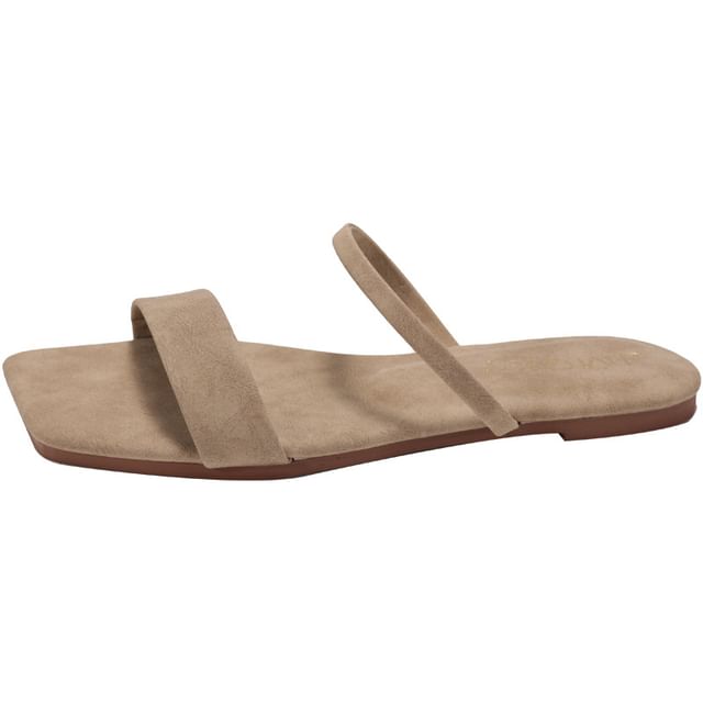 Toe Plain Slide Square Sandals