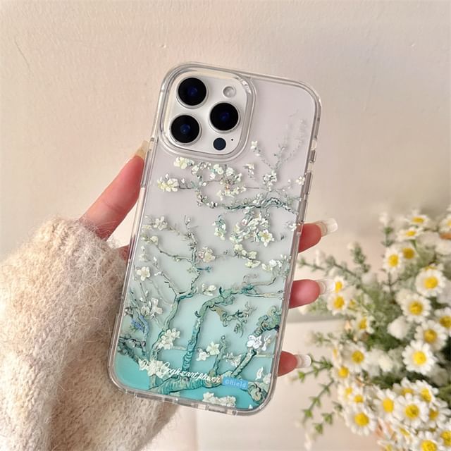Gradient Floral Case Phone