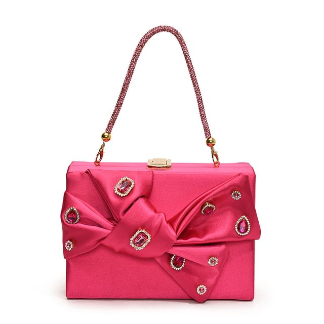 Box Crossbody Bow Bag Rhinestone