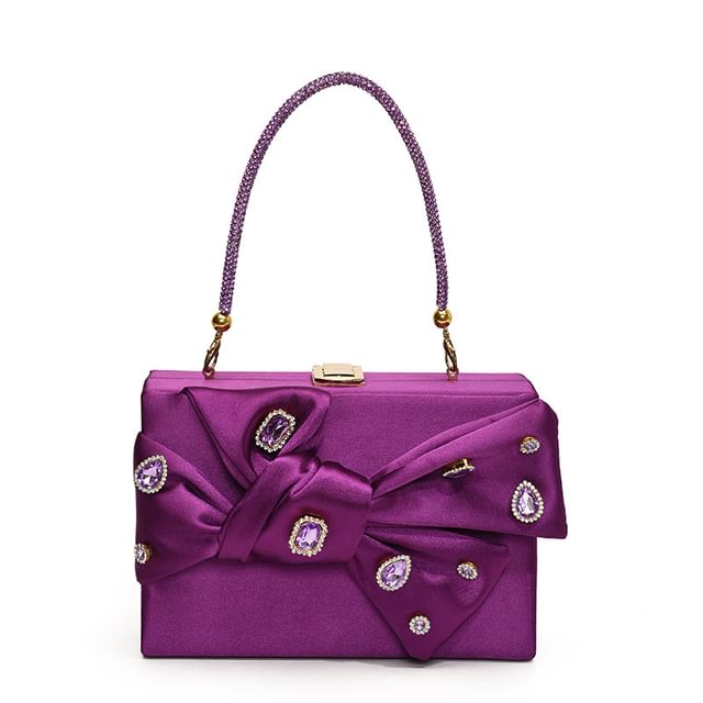 Box Crossbody Bow Bag Rhinestone