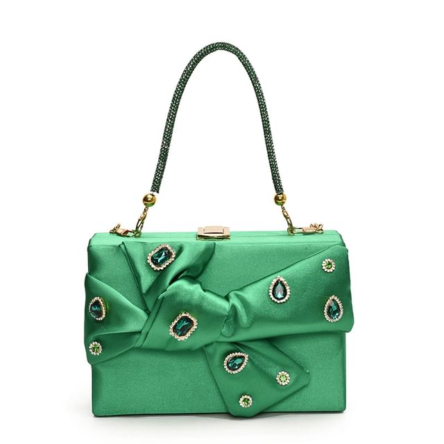 Box Crossbody Bow Bag Rhinestone