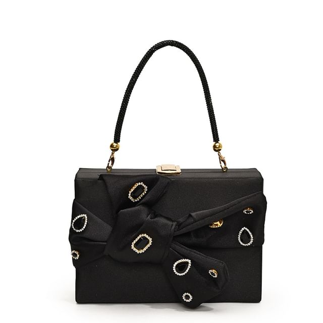 Box Crossbody Bow Bag Rhinestone