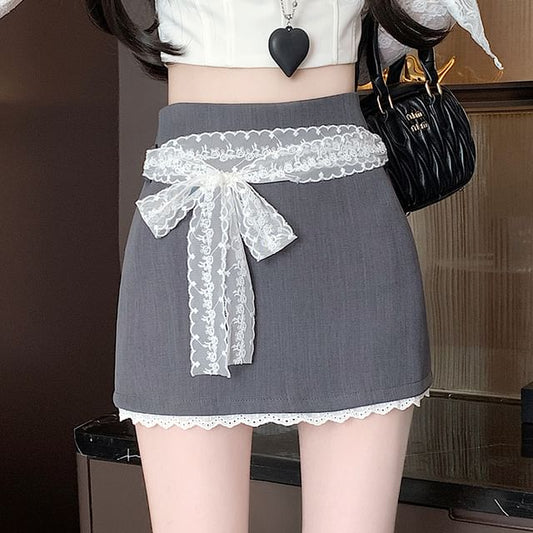 Waist Lace Skort High Panel