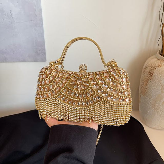 Tasseled Bag Crossbody Chain Rhinestone