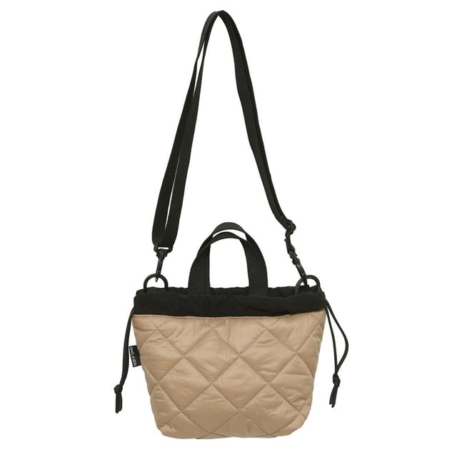 Quilted Bag Two-Tone Drawstring Crossbody