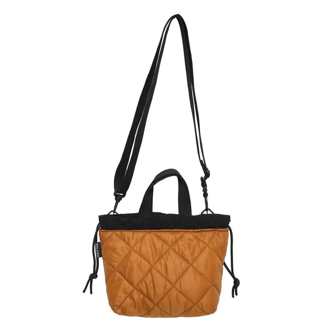 Quilted Bag Two-Tone Drawstring Crossbody