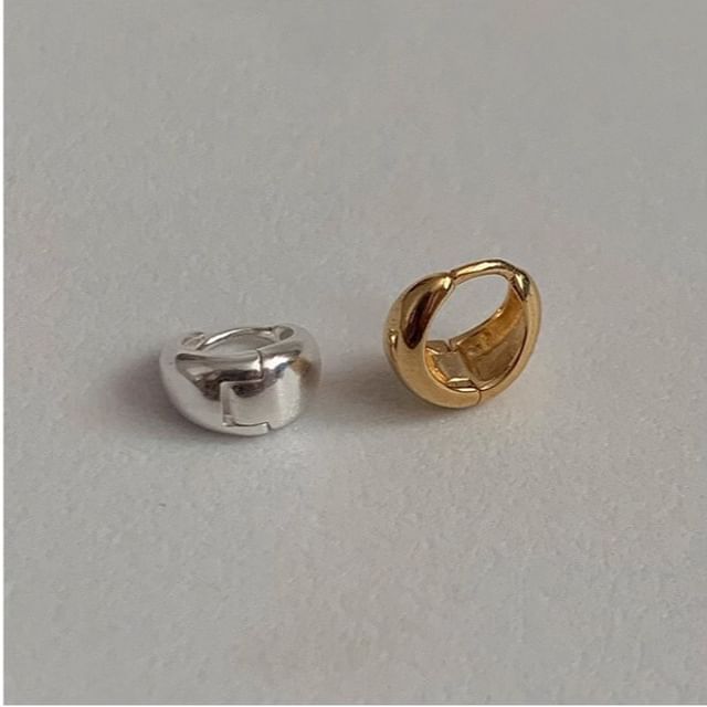 925 Glossy Silver Hoop Earring Sterling