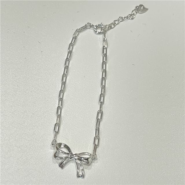 Sterling / Silver Beaded Natural Bracelet 925 Bow Pearl