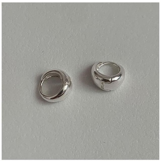 925 Glossy Silver Hoop Earring Sterling