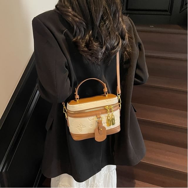 Faux Bag Print Crossbody Cartoon Leather