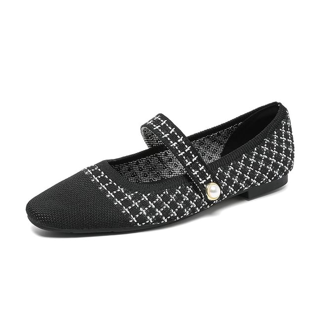 Jane Mary Knit Patterned Flats