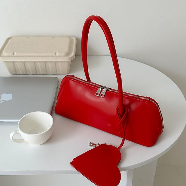 Faux Heart + Bag Set: Shoulder Coin Purse Leather