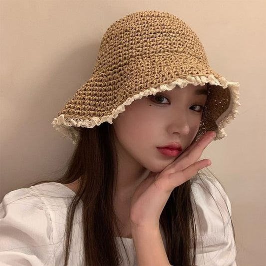 Hat Trim Lace Sun Straw