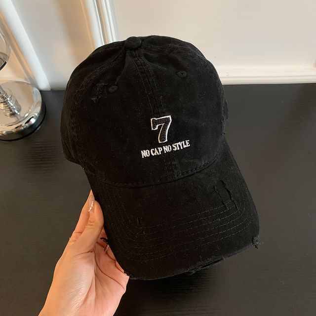 Cap Distressed Embroidered Lettering Baseball