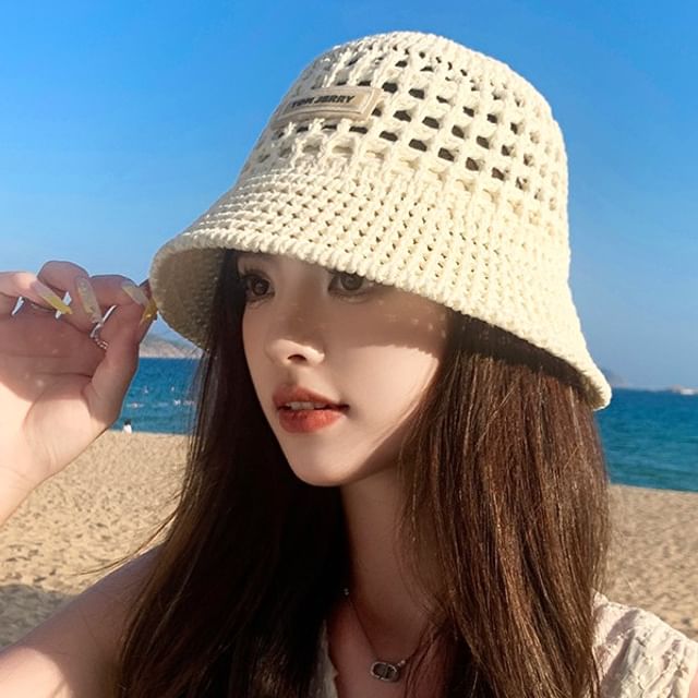 Hat Straw Plain Bucket