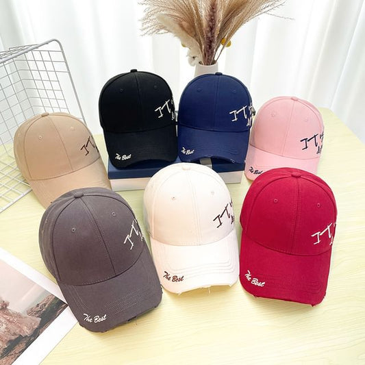 Embroidered Baseball Cap Distressed Lettering