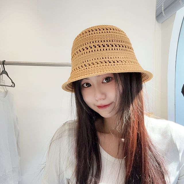Plain Straw Cloche Hat