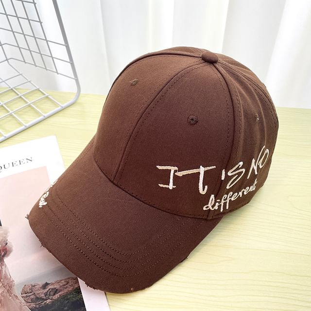 Embroidered Baseball Cap Distressed Lettering
