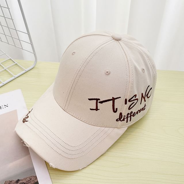 Embroidered Baseball Cap Distressed Lettering