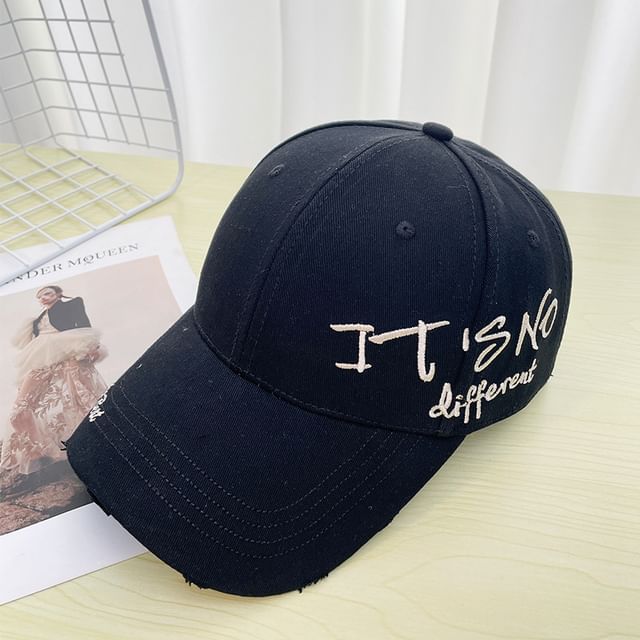 Embroidered Baseball Cap Distressed Lettering