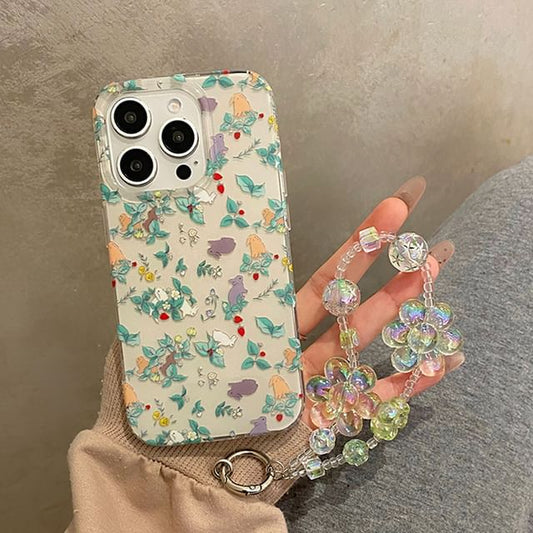 Set Strap Rabbit / Case Phone Floral