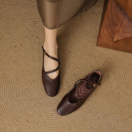 Pointed Faux Flats Leather