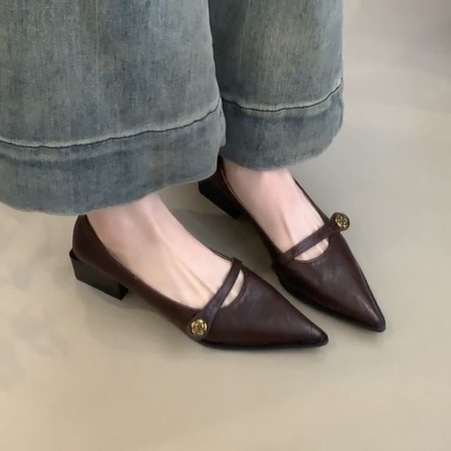 Mary Pumps Jane Heel Pointed Low