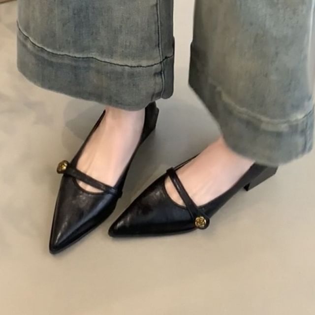 Mary Pumps Jane Heel Pointed Low