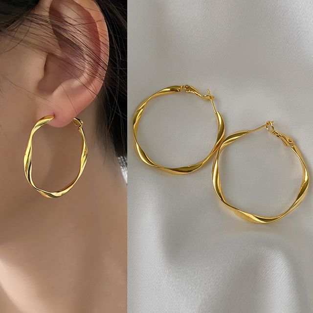 Alloy Earring Twisted Designs) Hoop (Various