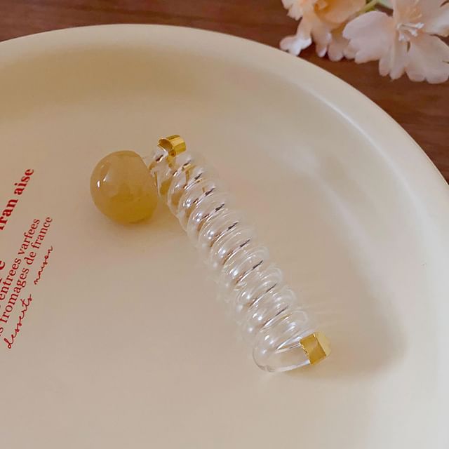 Designs) Tie Floral Bead Ribbon / Hair Coil (Various