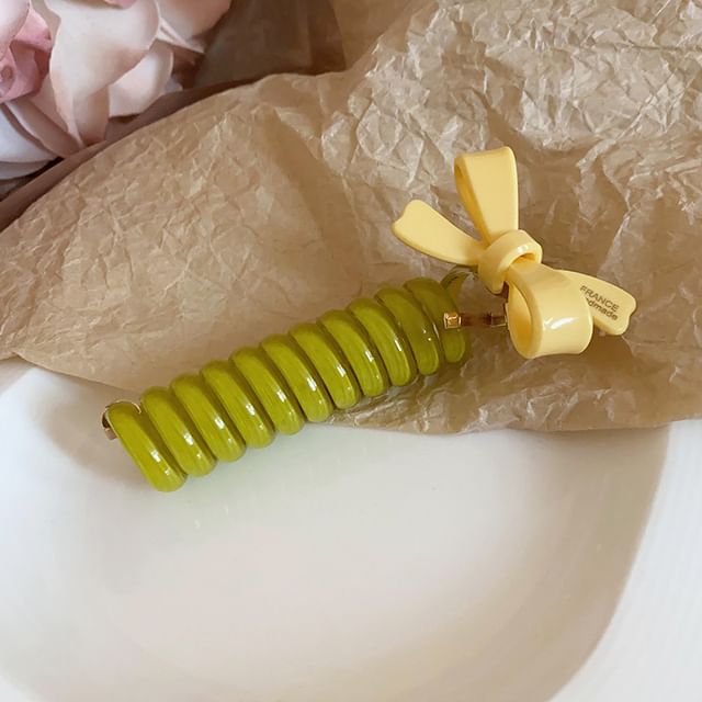 Designs) Tie Floral Bead Ribbon / Hair Coil (Various