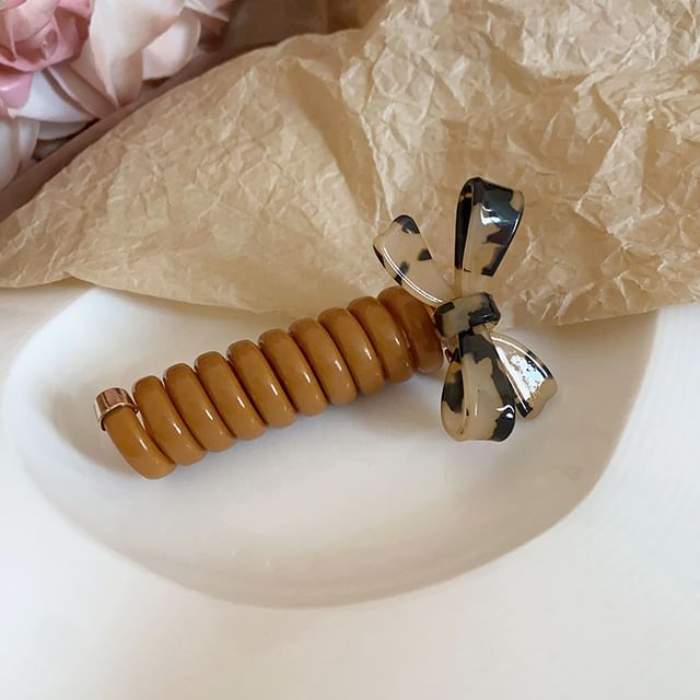 Designs) Tie Floral Bead Ribbon / Hair Coil (Various