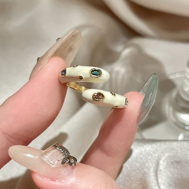 Glaze (Various Designs) Alloy Embellished Ring Open