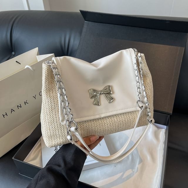 Bag Flap Woven Shoulder Bow