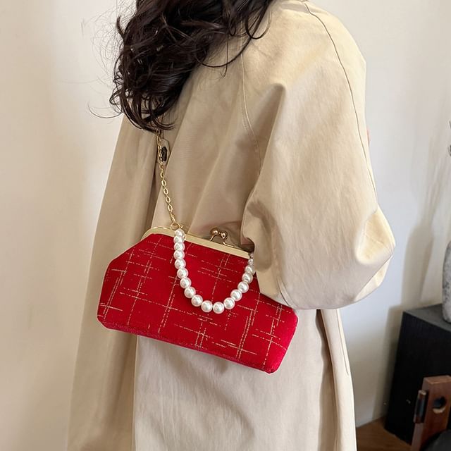 Chain Crossbody Bag Kiss Velvet Lock Strap