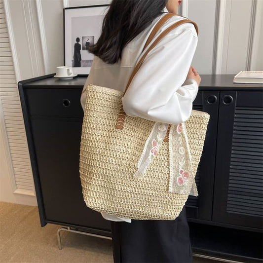 Tote Bag Straw Scarf + Set: