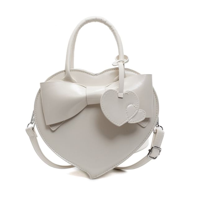 Shaped Faux Set: + Charm Leather Bag Heart Crossbody