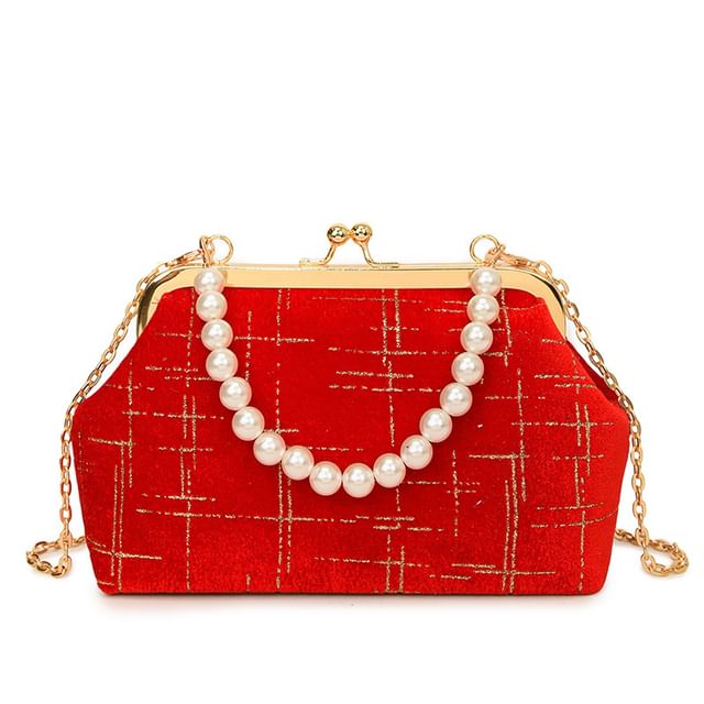 Chain Crossbody Bag Kiss Velvet Lock Strap