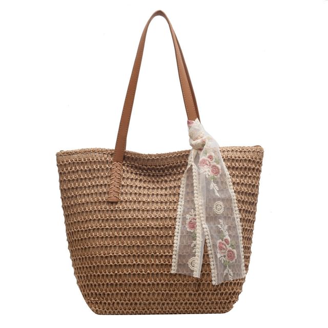 Tote Bag Straw Scarf + Set: