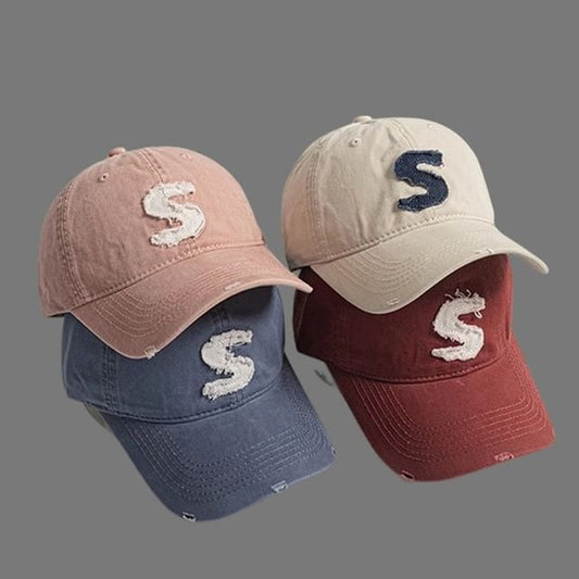 Letter Cap Applique Distressed