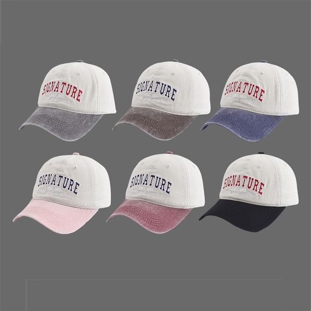 Letter Cap Two-Tone Embroidered